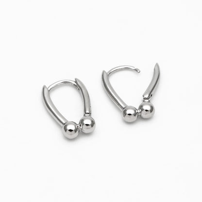 10pcs Gold/ Silver Tone Hoop Earrings, Gold/ Rhodium plated Brass, Geometric Earring Hoops (GB-4539)
