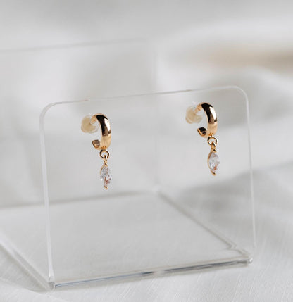 10pcs CZ pave Gold/ Silver tone Tiny Gold Leaf Charm, Gold/ Rhodium plated Brass, Horse Eye Charm (GB-1023)