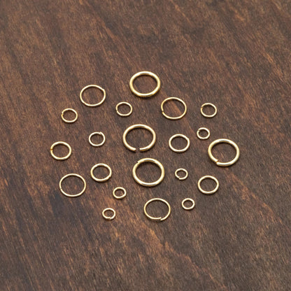 200pcs Gold plated 304 Stainless Steel Open Jump Rings, 2.5/ 3/ 5mm by 0.4mm (26 Gauge) Tiny Loops, Connect Thin Chains (#GB-155)