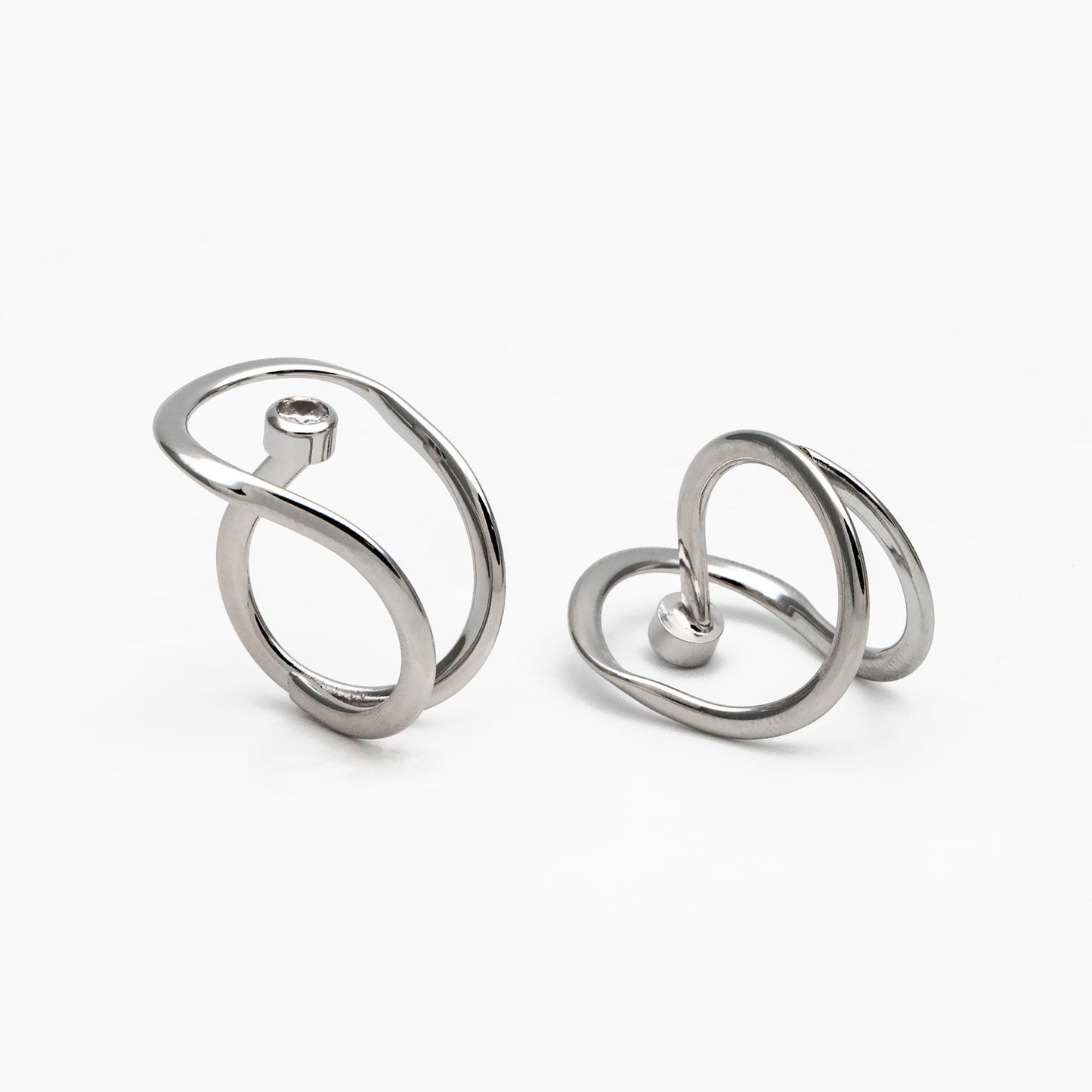 4pcs CZ Pave Gold/ Silver Double Band Ring, Everyday Ring, Fashion Rings, Adjustable Ring, Dainty Ring (#GB-4372)