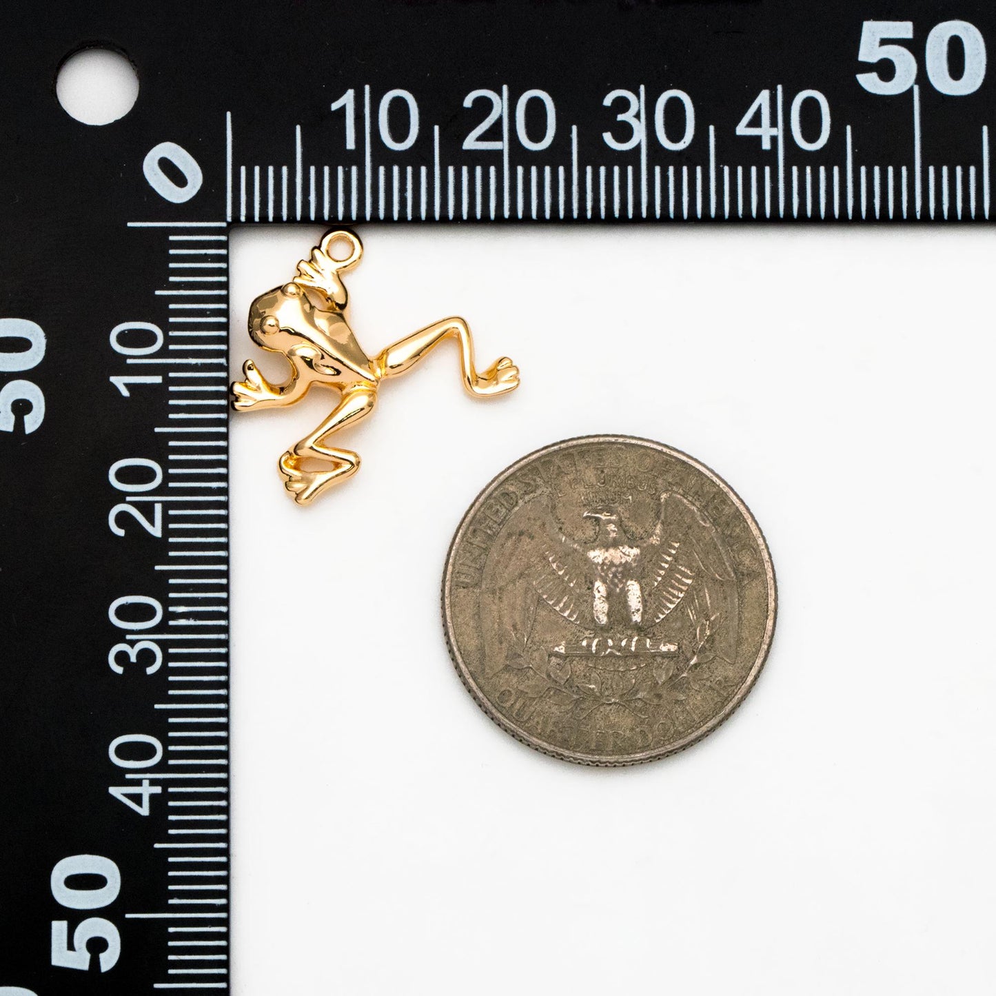 10pcs Gold Frog Charm, 18K Real Gold Plated Brass, Toad Charms (GB-4508)