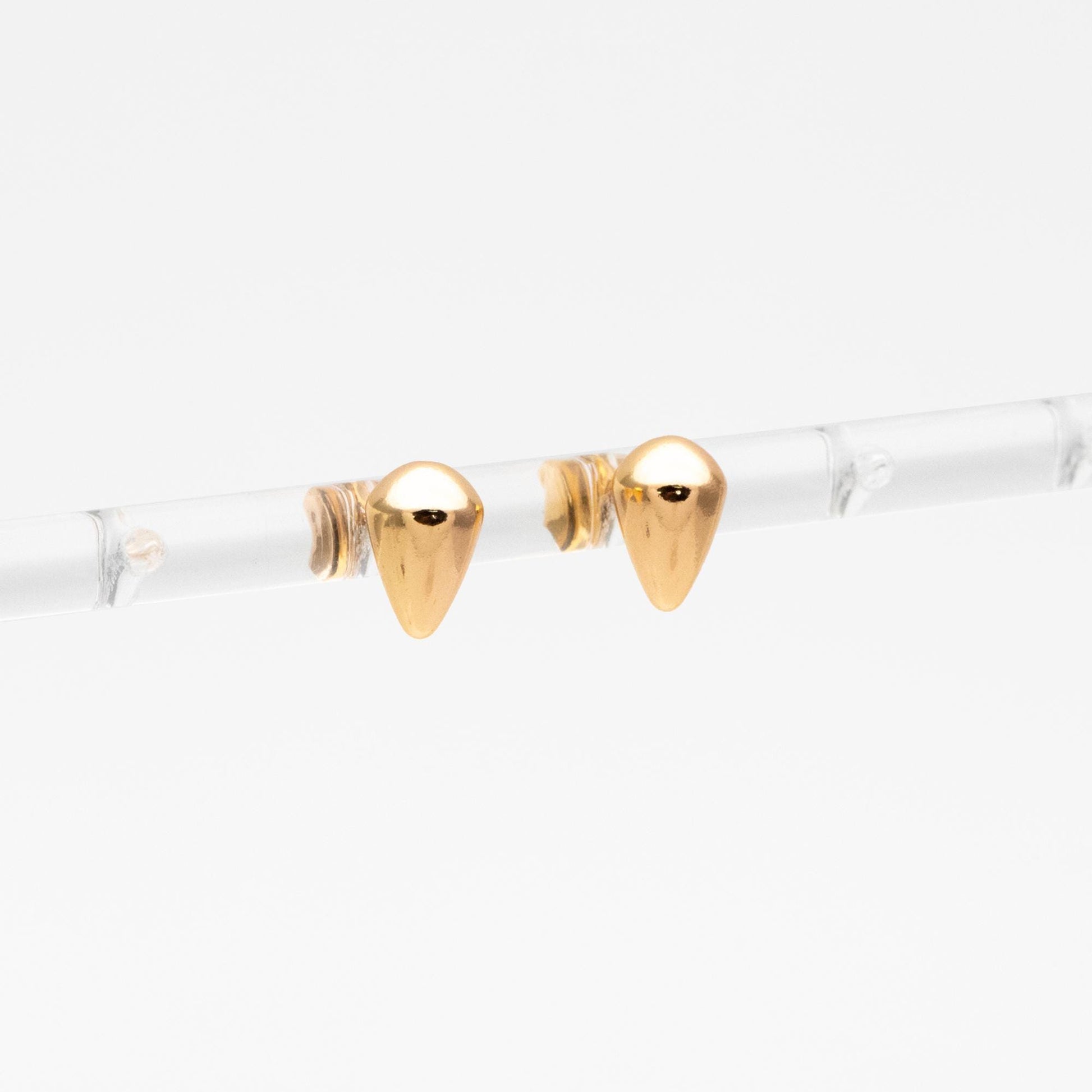 10pcs Gold/ Silver Teardrop Earrings, 18K Gold/ Rhodium Plated Brass, Water Drop Stud Earrings (GB-4544)