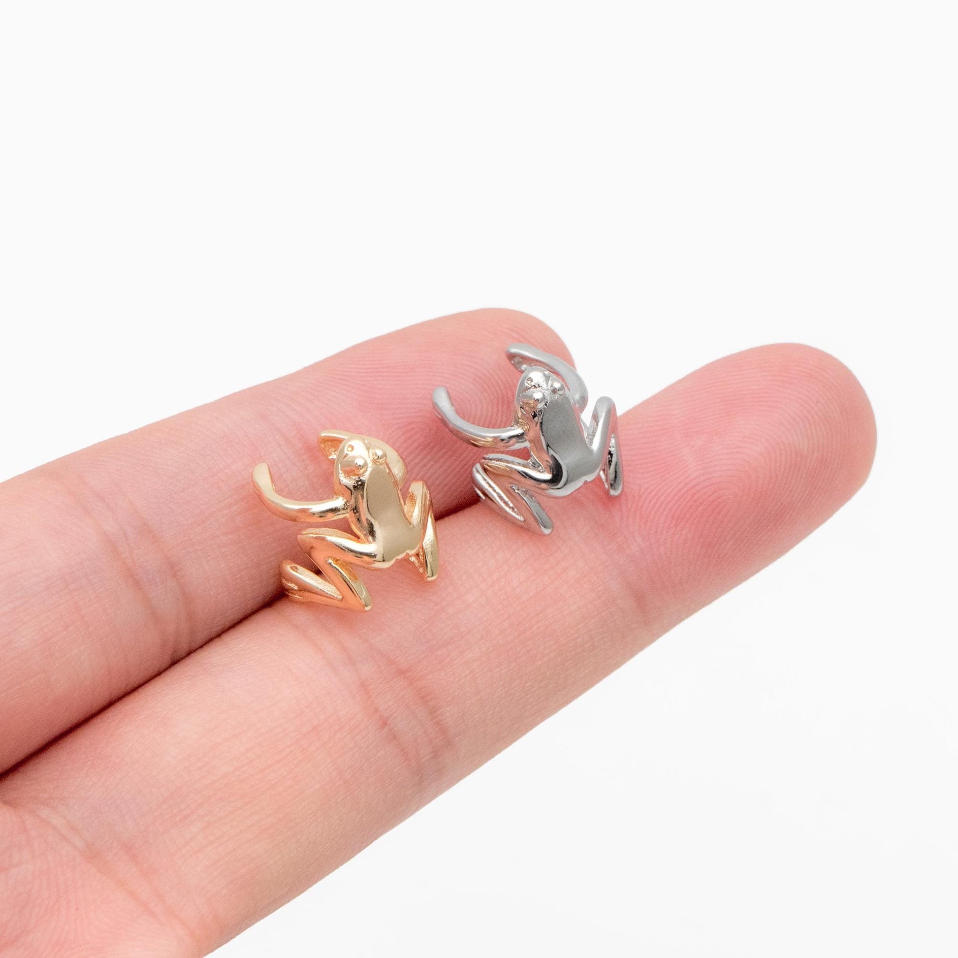 10pcs Gold/ Silver Frog Ear Cuff, Cartilage Ear Cuff, Gold/ Rhodium Plated Brass Ear Cuff, Cartilage Earrings (GB-4545)