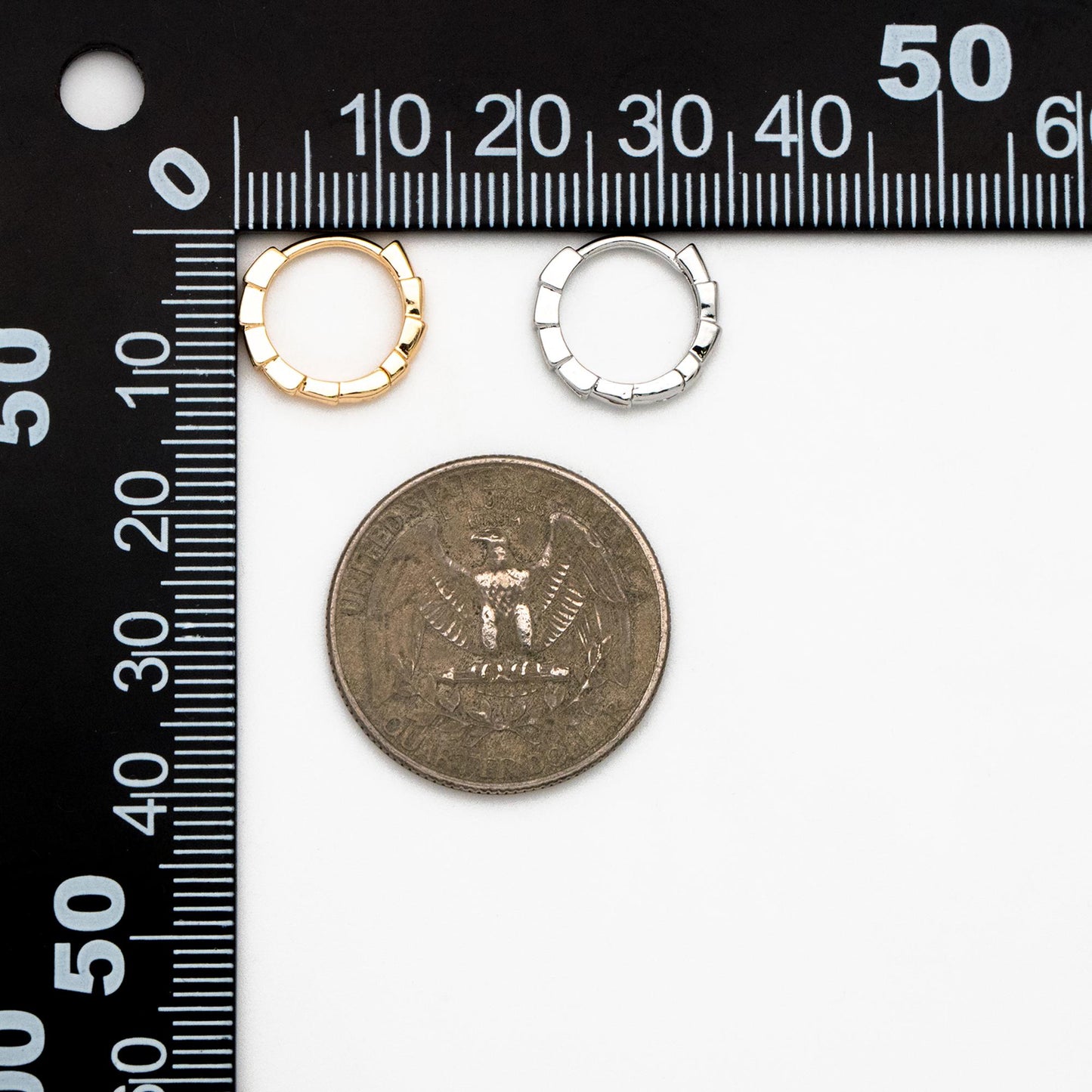 4pcs CZ Pave Gold/ Silver Hoop Earrings, 18K Real Gold/ Rhodium plated Brass, Dainty Huggie Earrings, Minimalist Earrings (GB-3826-C)