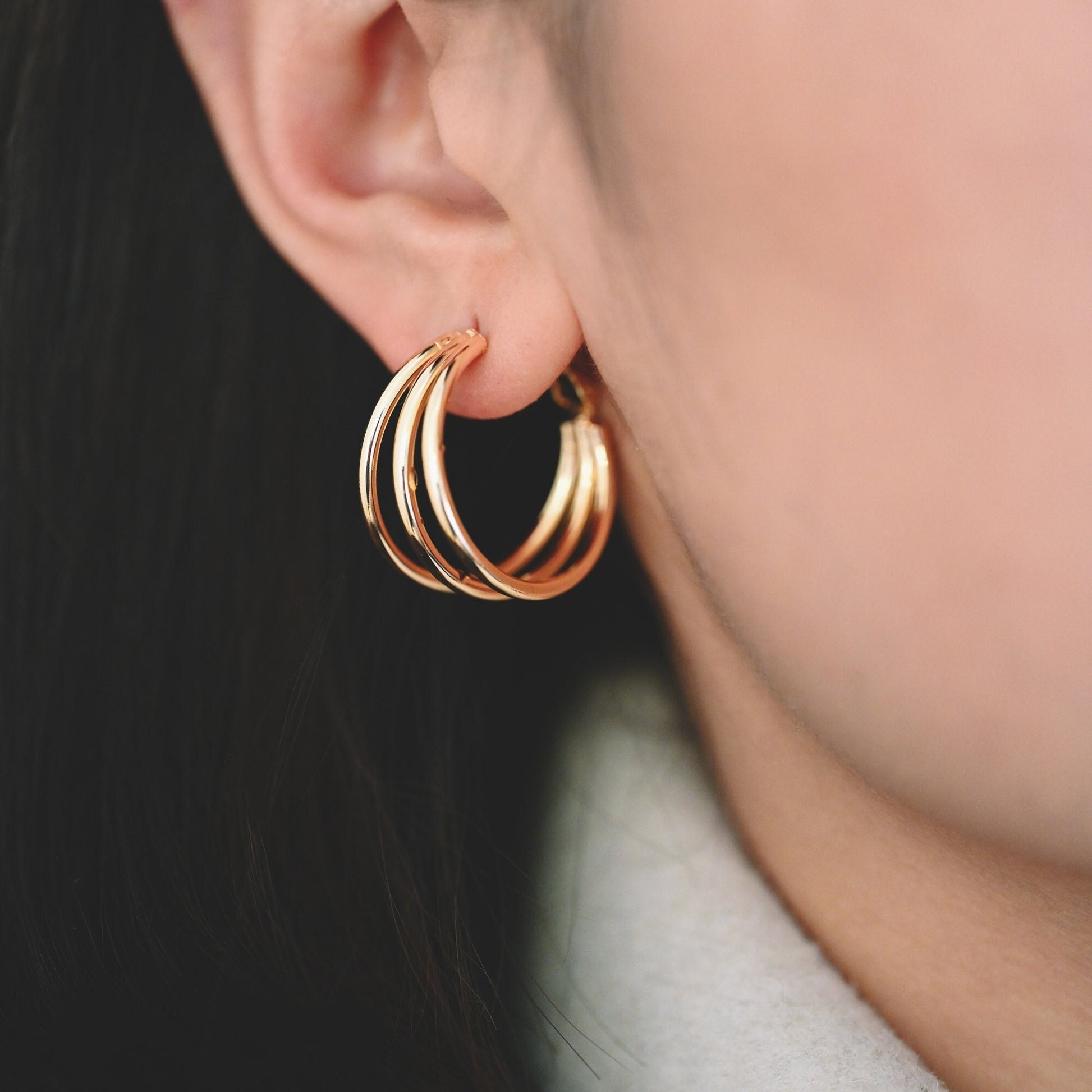 4pcs Gold Round Leverback Ear Hooks 25/30mm, 18K Gold plated Brass, Earring Hoop Components (GB-906)