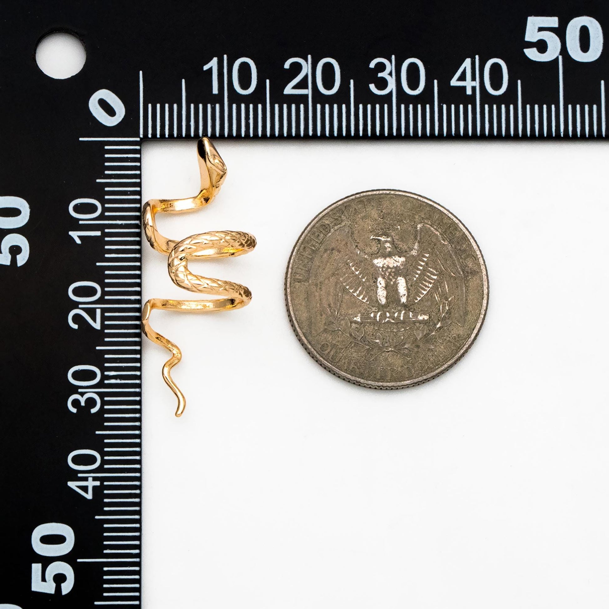 4pcs Gold Snake Ear Cuff, Non Pierced Ear Cuff, Dainty Earcuff Earring, Not mirrored in pairs (GB-4520)