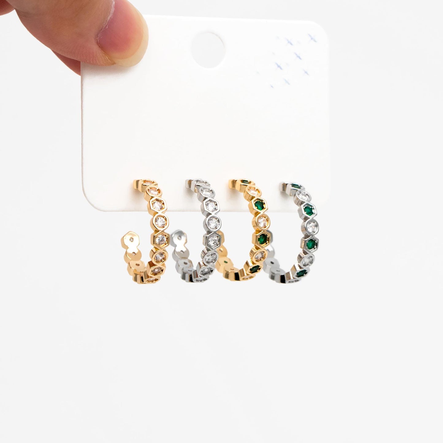 Custom listing, 80 pieces (GB-4511) gold+clear CZ