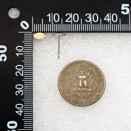 10pcs CZ Pave Gold/ Silver Tone Evil Eye Earrings, Real Gold/ Rhodium plated Brass, Dainty Eye Stud Earrings (GB-4521)