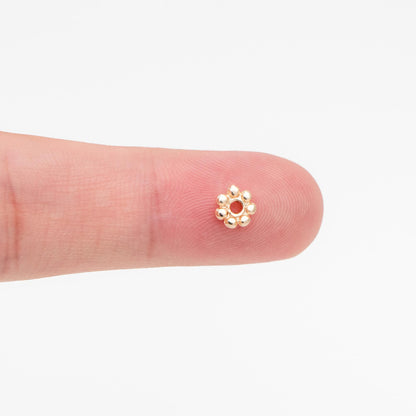 20pcs Gold Coin Spacer Beads 5.5mm, Gold plated Brass Flower Saucer Beads (GB-093)