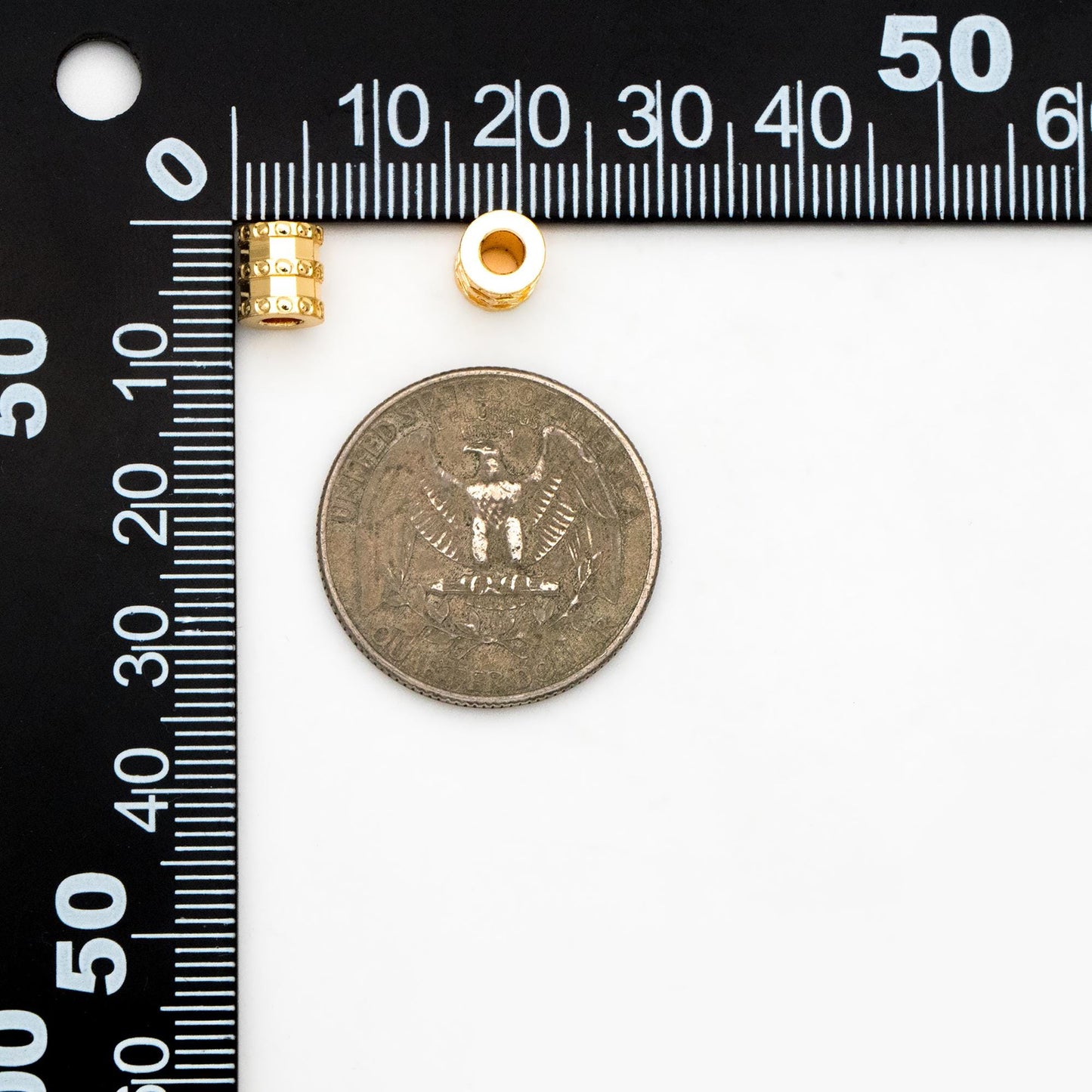 10pcs Gold Tube Beads 7x6mm, 18K Gold plated Brass, Tube Spacer Beads (GB-1783)