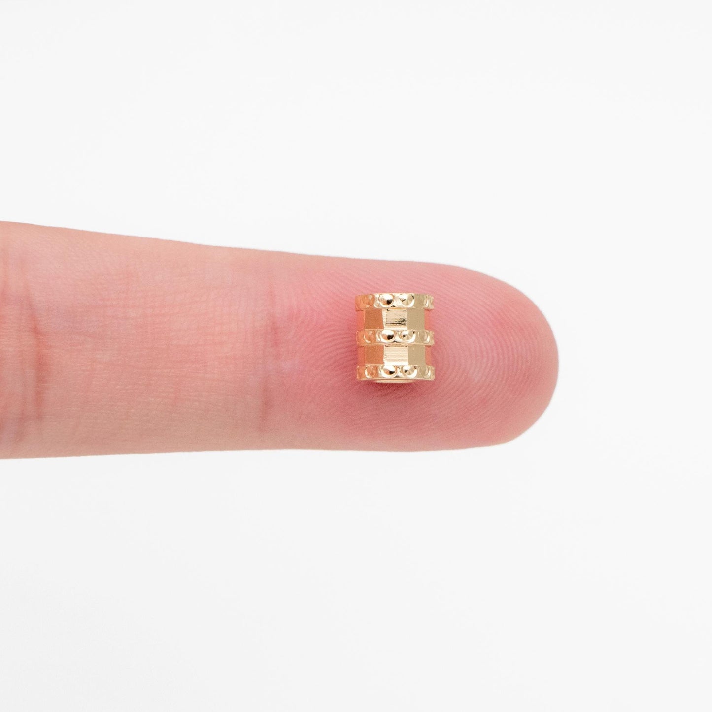 10pcs Gold Tube Beads 7x6mm, 18K Gold plated Brass, Tube Spacer Beads (GB-1783)