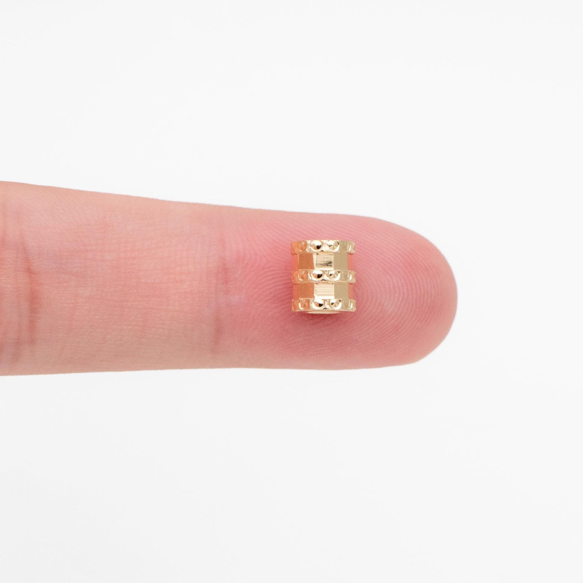 10pcs Gold Tube Beads 7x6mm, 18K Gold plated Brass, Tube Spacer Beads (GB-1783)