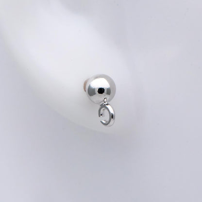 20pcs Gold/ Silver Tone Ball Stud Earring with .925 Pin, Gold/ Rhodium plated Brass Ear Posts, 4 Ball Size (GB-1481)