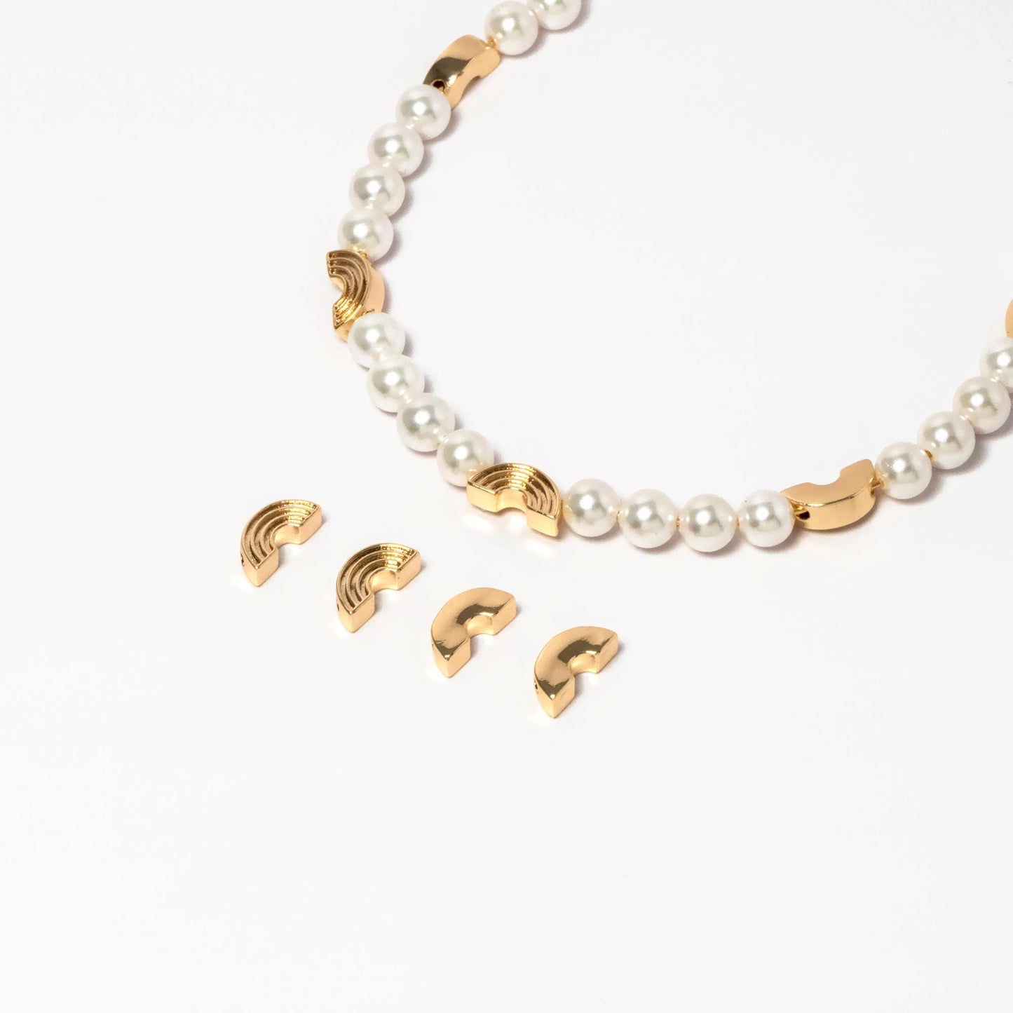 10pcs Gold Rainbow Beads, 18K Gold plated Brass Metal Beads, Spacer Beads (GB-2964-B)