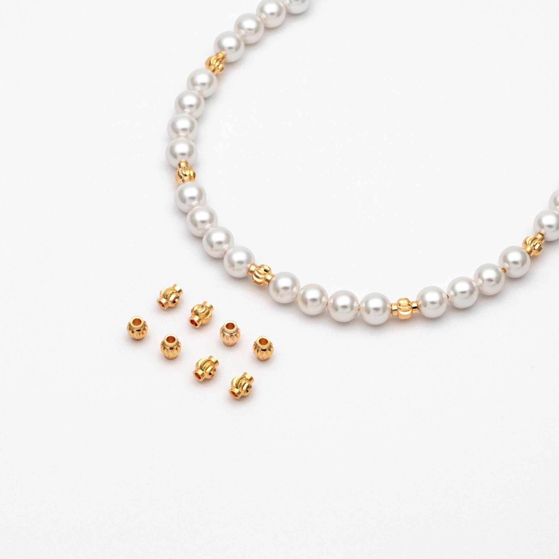 20pcs Gold plated Brass Lantern Beads, Rondelle Spacer Beads, Jewelry Making, Diy Material, Jewelry Supplies (GB-2092)