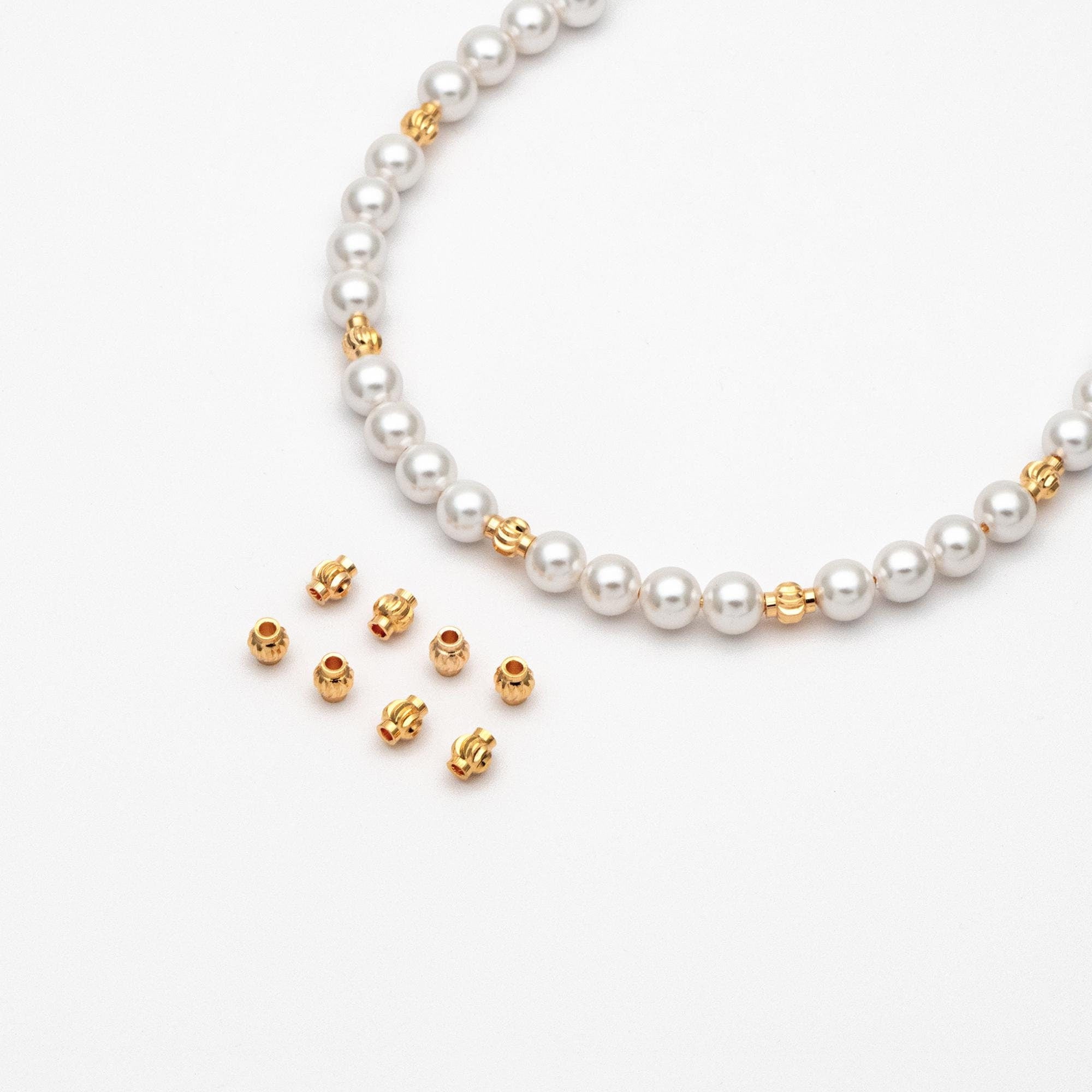 20pcs Gold plated Brass Lantern Beads, Rondelle Spacer Beads, Jewelry Making, Diy Material, Jewelry Supplies (GB-2092)