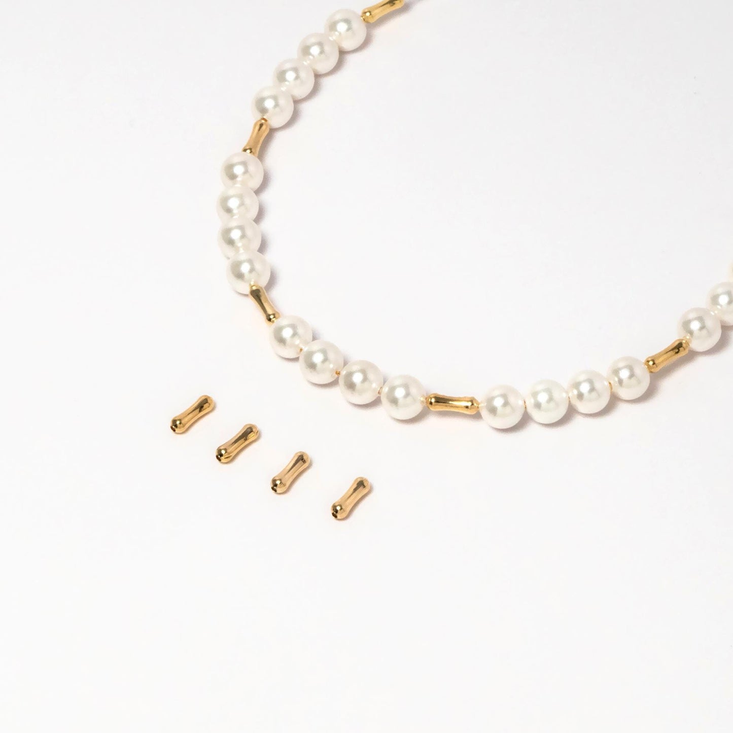 20pcs Gold plated Brass Bone Tube Spacer Beads, DIY Jewelry Making Supplies Wholesale (GB-2872)