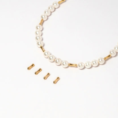 20pcs Gold plated Brass Bone Tube Spacer Beads, DIY Jewelry Making Supplies Wholesale (GB-2872)