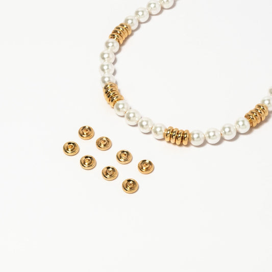 20pcs Gold plated Brass Round Spacer Beads, Jewelry Making Supplies Wholesale (GB-3182)