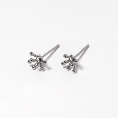 10pcs Gold/ Silver Tone Flower Earrings 6mm, Gold/ Rhodium Plated Brass, Minimalist Stud Earrings (GB-4557)