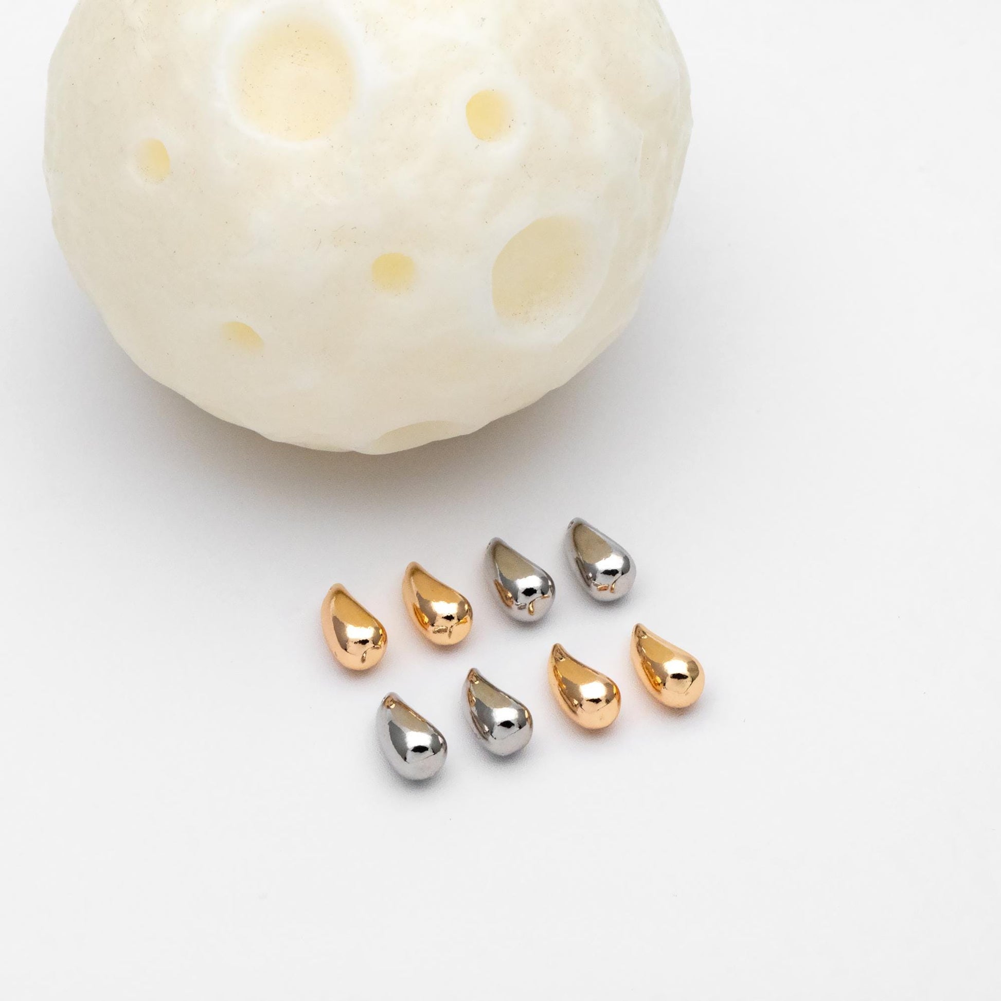 10pcs Gold/ Silver Tone Teardrop Charms 11x5mm, Earring Drop charms, Water Drop charms (GB-4559)