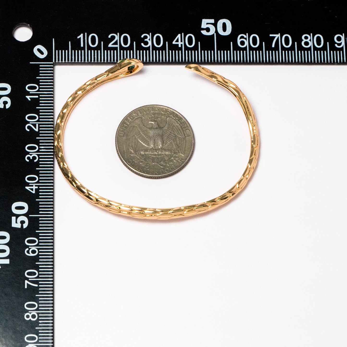 1pcs CZ Pave Gold Snake Bangle Bracelet, Stackable Bracelets, Adjustable Bangle Bracelet (GB-4560)