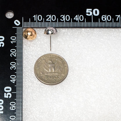 10pcs Gold/ Silver Tone Round Earrings, 18K Gold/ Rhodium plated Brass, Geometric Stud Earrings (GB-4561)