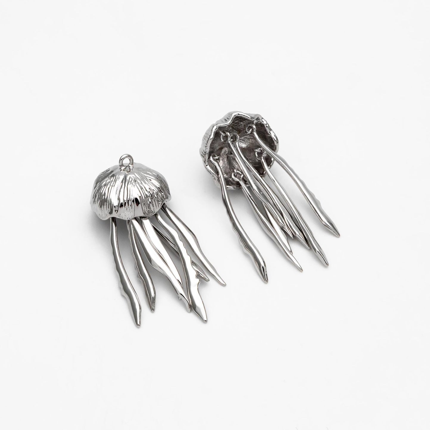 4pcs Gold/ Silver Jellyfish Pendants, 18K Gold/ Rhodium plated Brass Ocean Charms, DIY Supplies Wholesale (GB-4043)