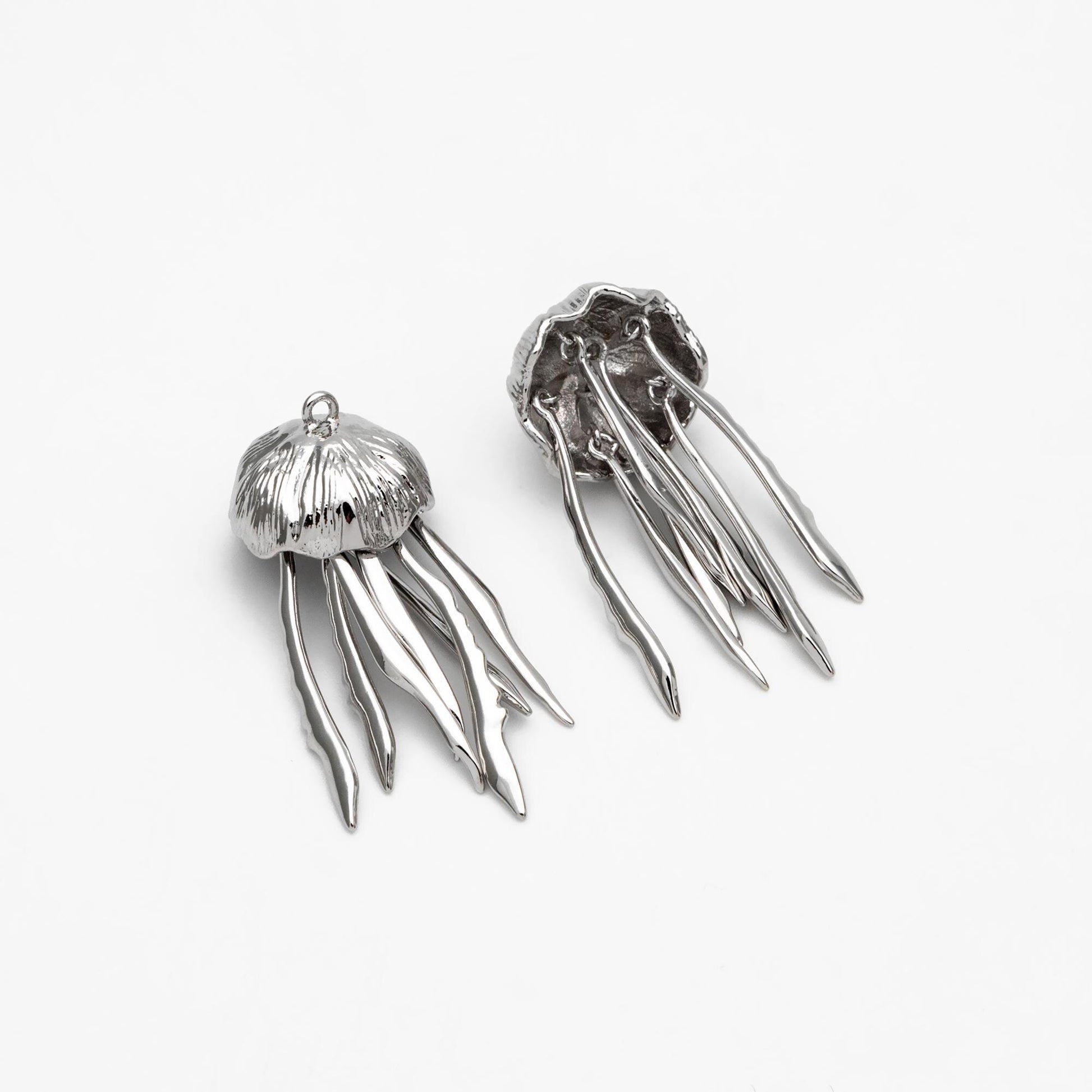 4pcs Gold/ Silver Jellyfish Pendants, 18K Gold/ Rhodium plated Brass Ocean Charms, DIY Supplies Wholesale (GB-4043)