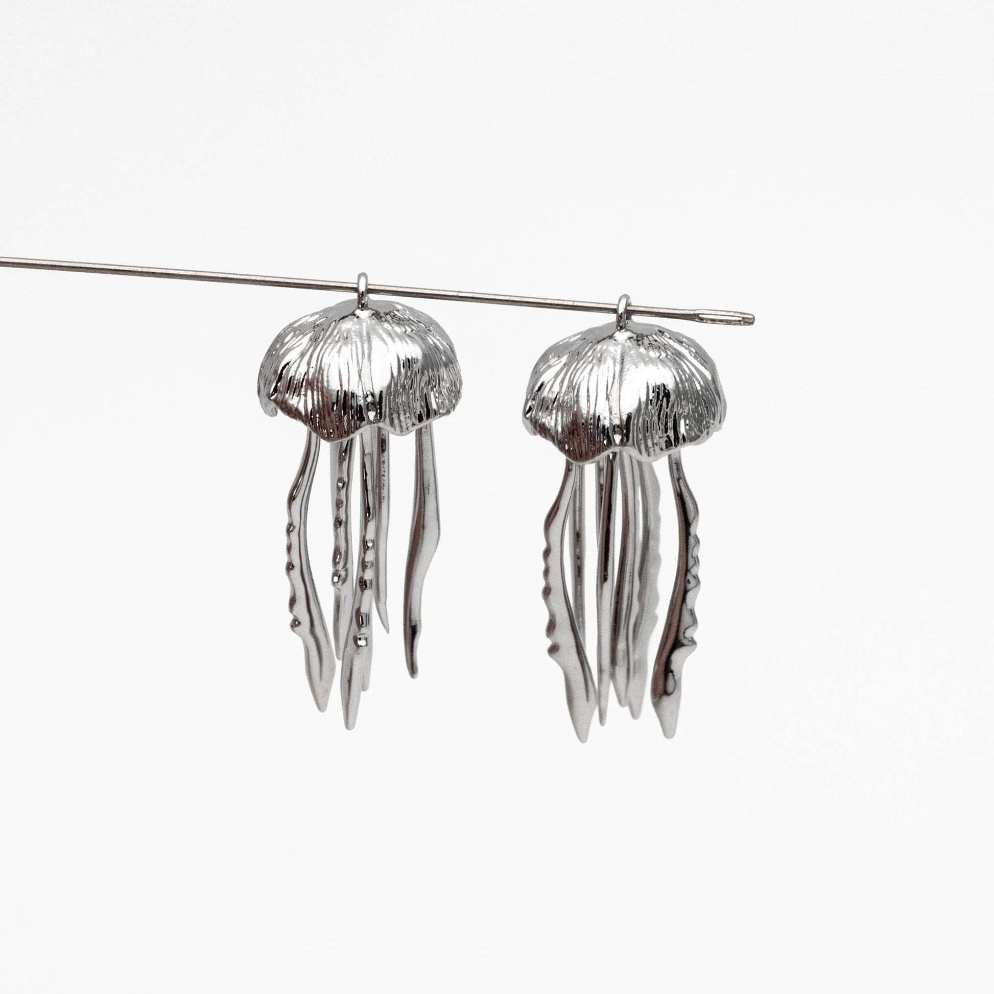 4pcs Gold/ Silver Jellyfish Pendants, 18K Gold/ Rhodium plated Brass Ocean Charms, DIY Supplies Wholesale (GB-4043)