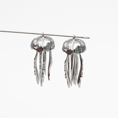 4pcs Gold/ Silver Jellyfish Pendants, 18K Gold/ Rhodium plated Brass Ocean Charms, DIY Supplies Wholesale (GB-4043)