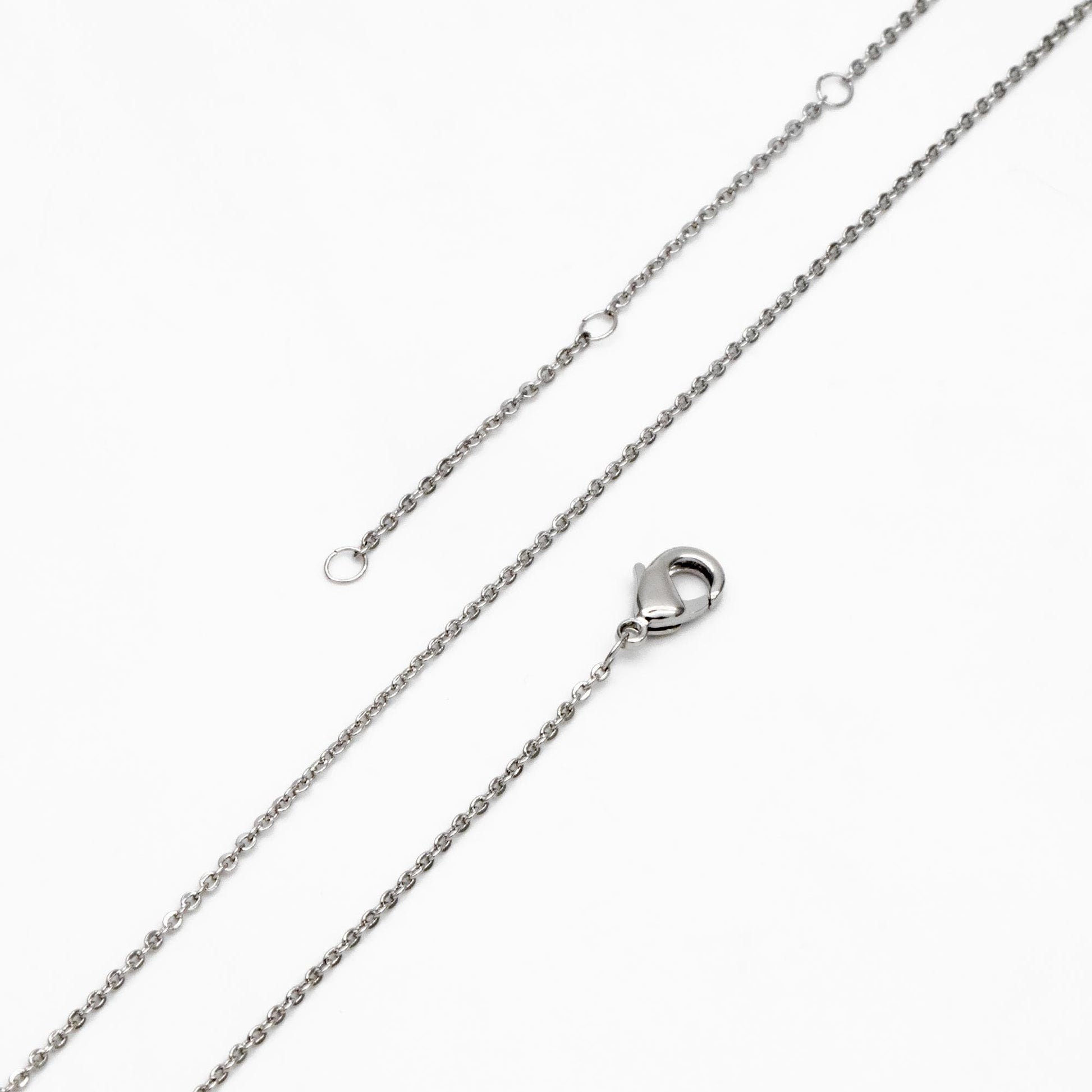 Silver Tone Dainty Cable Chains, Rhodium plated Brass Finished Necklace, 14.5/ 16/ 17 Inches Adjustable, Ready to Wear (#LK-617)