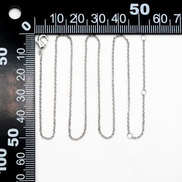 Silver Tone Dainty Cable Chains, Rhodium plated Brass Finished Necklace, 14.5/ 16/ 17 Inches Adjustable, Ready to Wear (#LK-617)