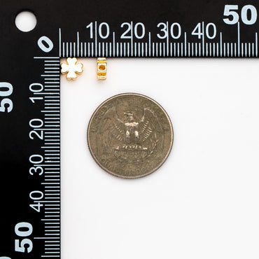 20pcs Gold plated Brass Clover Beads, Drill throught Four-leaf clover Spacers (GB-389)