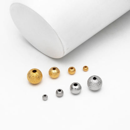 Gold plated Brass Round Spacer Beads, 3/ 4/ 5/ 6/ 8mm, Lead Nickel Free (GB-052)