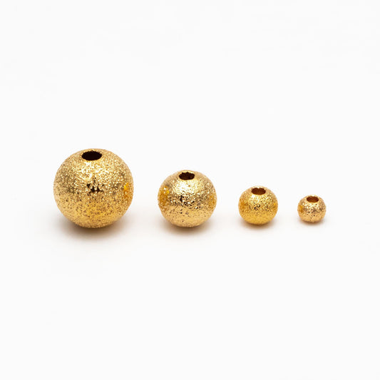 Gold plated Brass Round Spacer Beads, 3/ 4/ 5/ 6/ 8mm, Lead Nickel Free (GB-052)