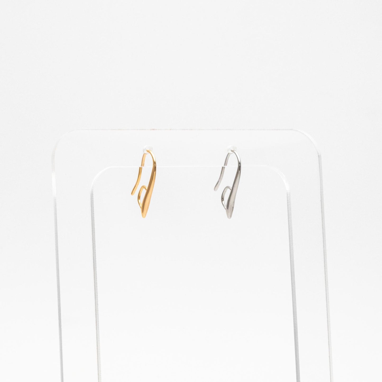 10pcs Gold/ Silver tone Ear Hooks 20x9mm, Gold/ Rhodium plated on Brass, Simple Large Earwires Earring Hooks (GB-318)