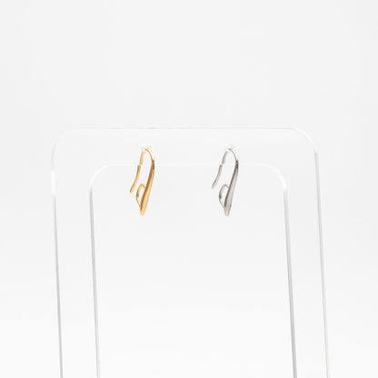 10pcs Gold/ Silver tone Ear Hooks 20x9mm, Gold/ Rhodium plated on Brass, Simple Large Earwires Earring Hooks (GB-318)