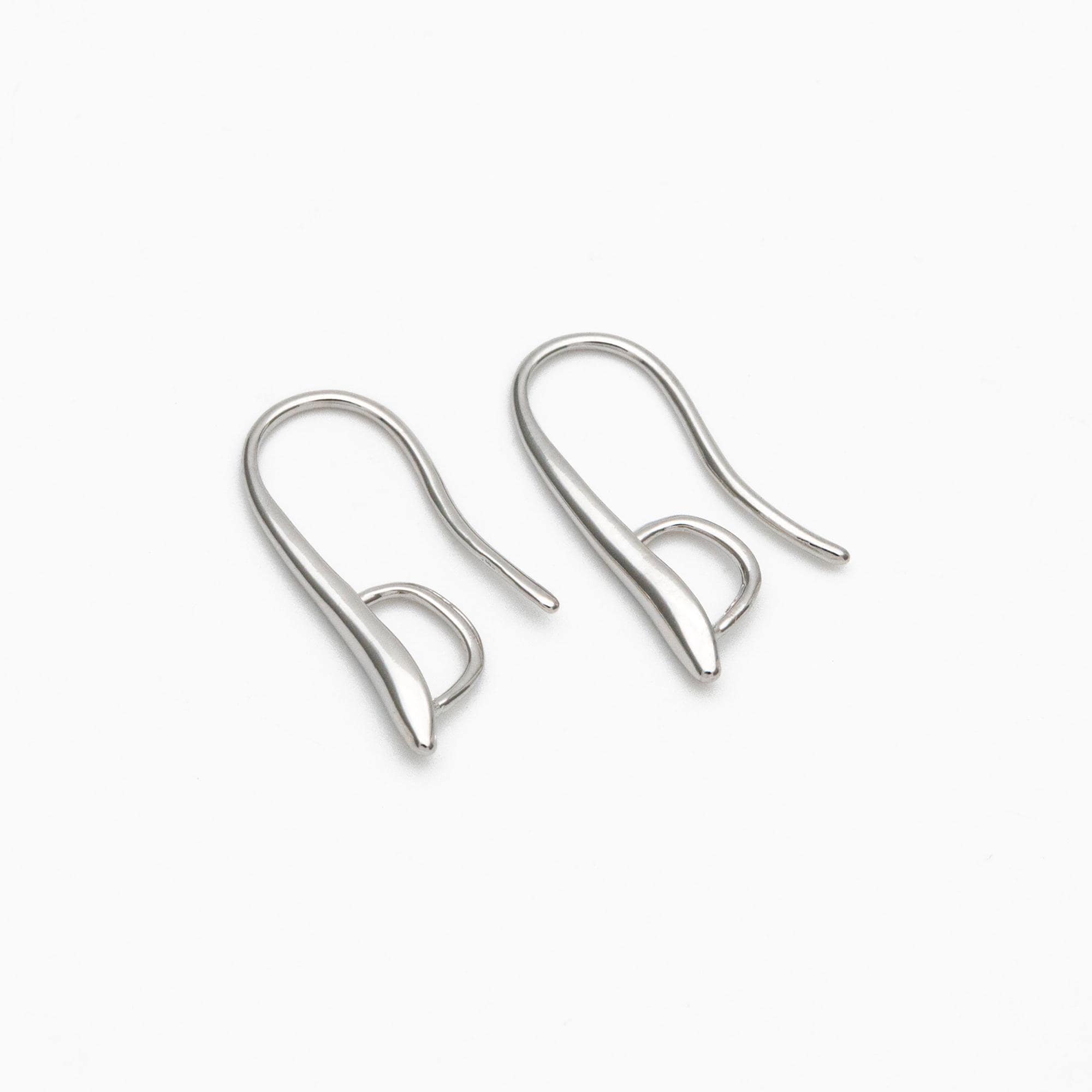 10pcs Gold/ Silver tone Ear Hooks 20x9mm, Gold/ Rhodium plated on Brass, Simple Large Earwires Earring Hooks (GB-318)