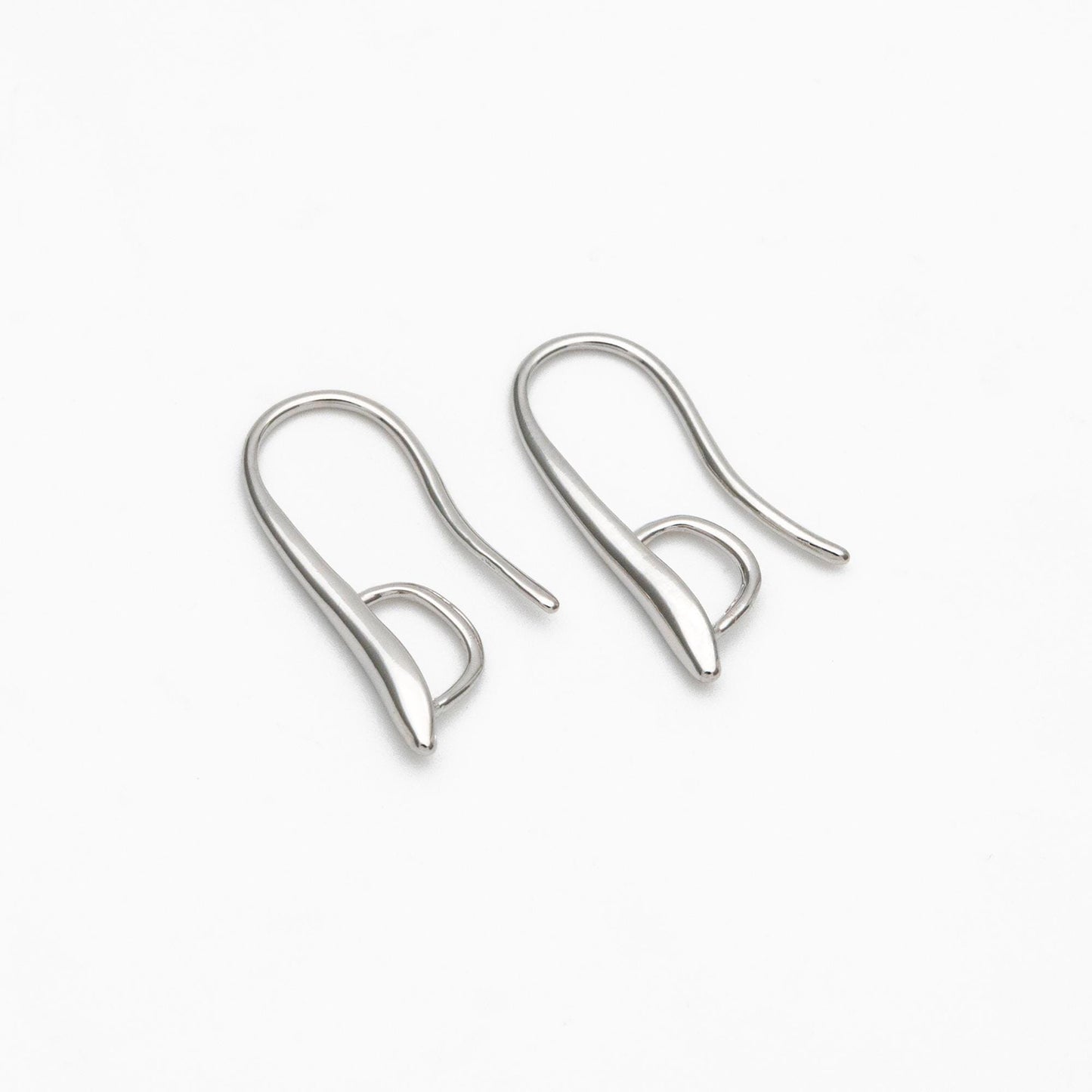 10pcs Gold/ Silver tone Ear Hooks 20x9mm, Gold/ Rhodium plated on Brass, Simple Large Earwires Earring Hooks (GB-318)