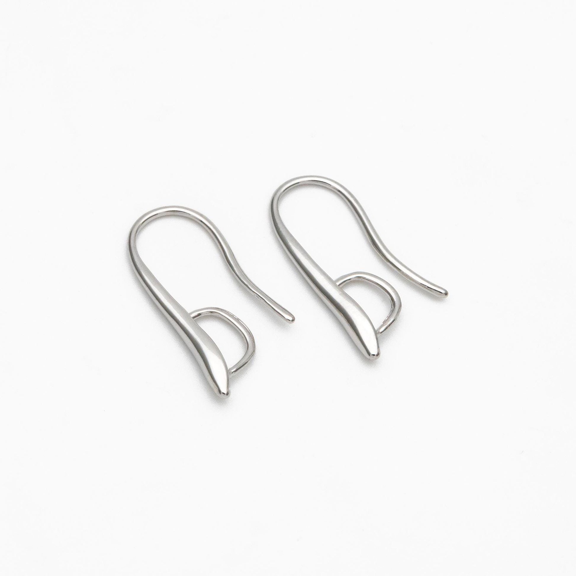 10pcs Gold/ Silver tone Ear Hooks 20x9mm, Gold/ Rhodium plated on Brass, Simple Large Earwires Earring Hooks (GB-318)