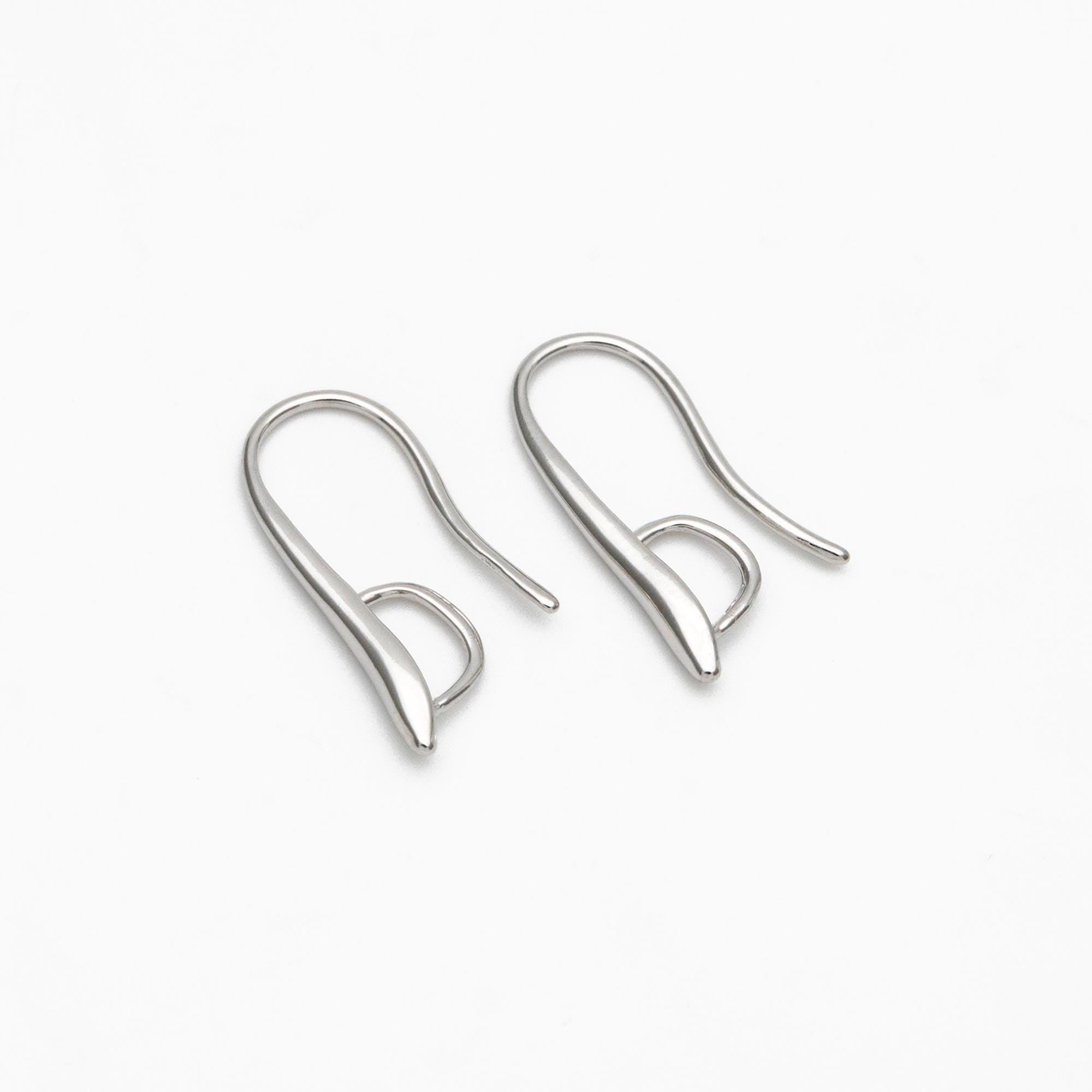10pcs Gold/ Silver tone Ear Hooks 20x9mm, Gold/ Rhodium plated on Brass, Simple Large Earwires Earring Hooks (GB-318)