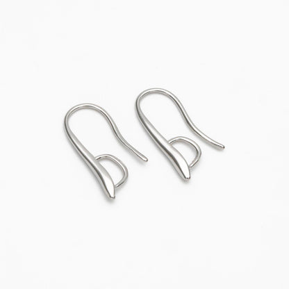 10pcs Gold/ Silver tone Ear Hooks 20x9mm, Gold/ Rhodium plated on Brass, Simple Large Earwires Earring Hooks (GB-318)