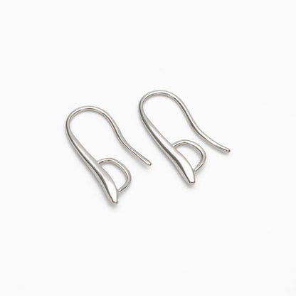 10pcs Gold/ Silver tone Ear Hooks 20x9mm, Gold/ Rhodium plated on Brass, Simple Large Earwires Earring Hooks (GB-3040-D)