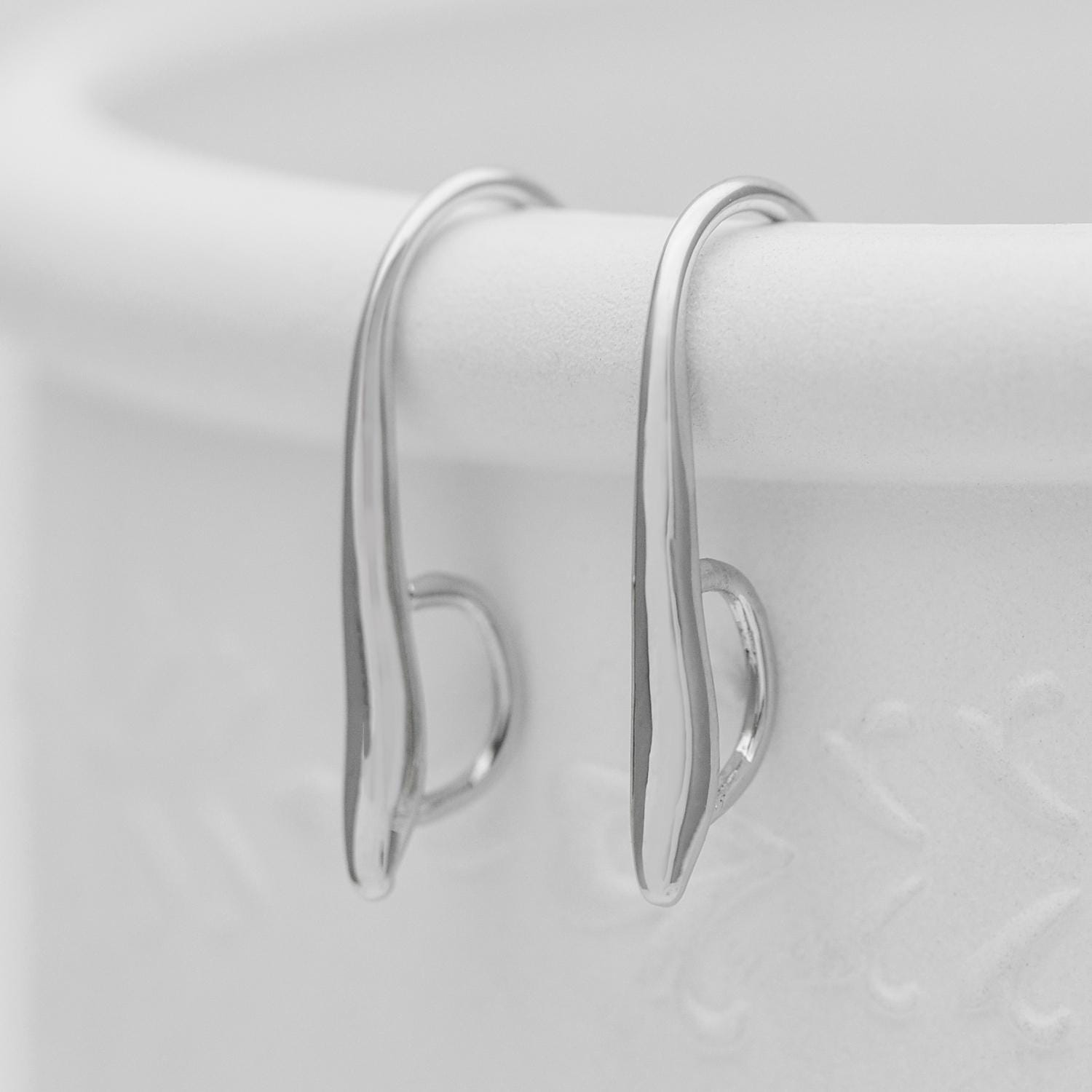 10pcs Gold/ Silver tone Ear Hooks 20x9mm, Gold/ Rhodium plated on Brass, Simple Large Earwires Earring Hooks (GB-318)