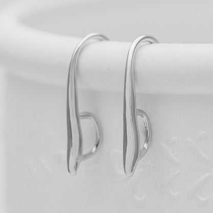 10pcs Gold/ Silver tone Ear Hooks 20x9mm, Gold/ Rhodium plated on Brass, Simple Large Earwires Earring Hooks (GB-318)