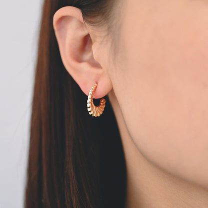 4pcs Gold/ Silver Tone C Shape Earrings, Real Gold/ Rhodium plated Brass, Dainty Stud Earrings (GB-4465)