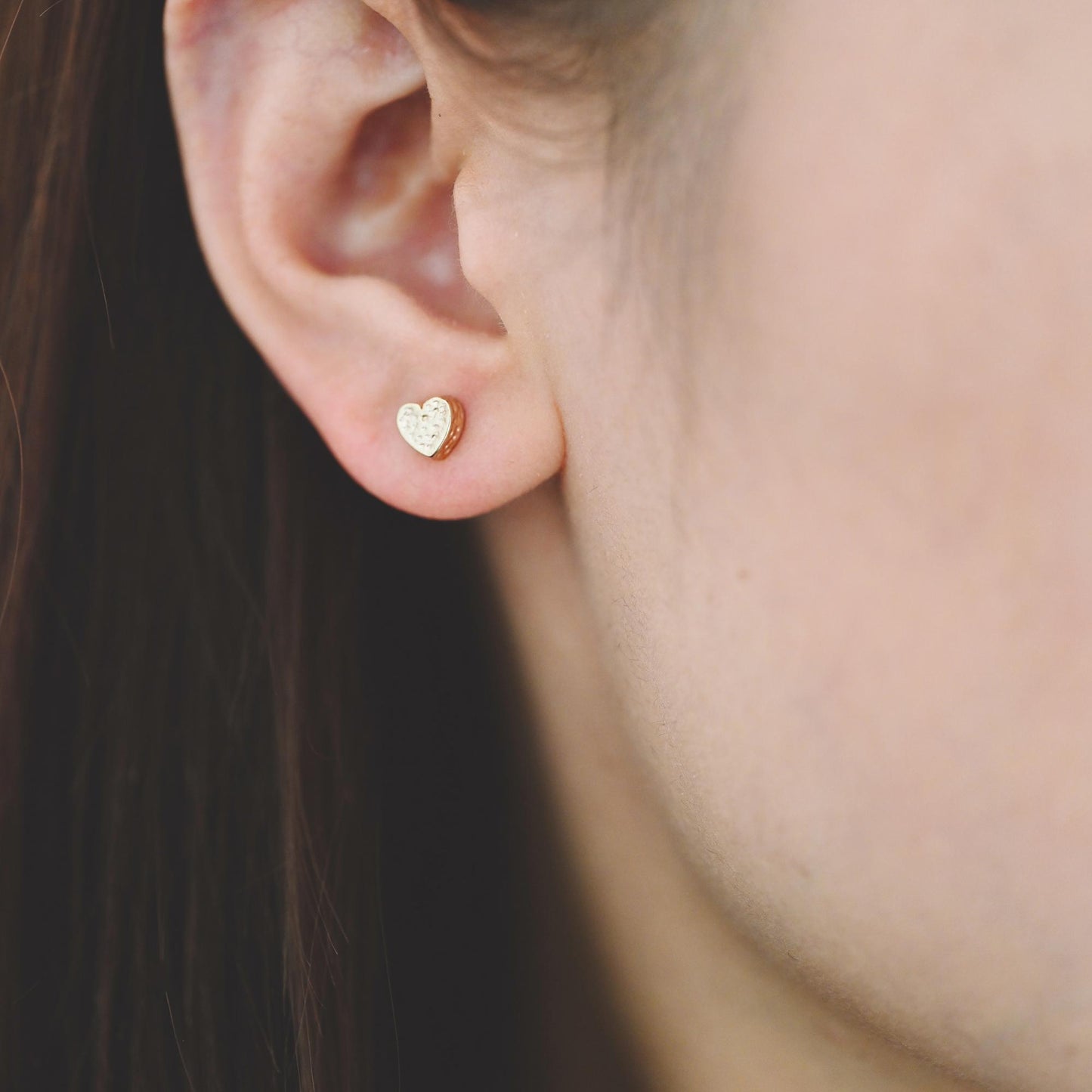 10pcs Gold/ Silver Tone Hammered Heart/ Clover/ Club/ Cross Earrings, Real Gold/ Rhodium Plated Brass Minimalist Stud Earrings (GB-4481)