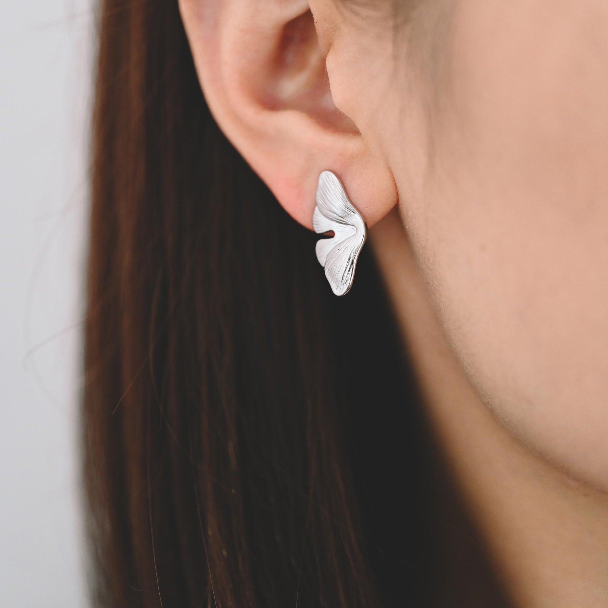 4pcs Gold/ Silver Tone Leaf Earrings, Butterfly Earrings, Dainty Stud Earrings (GB-4483)