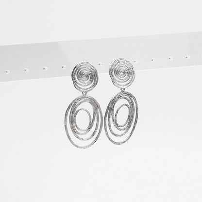 Gold/ Silver Vortex Earrings, Swirl Stud Earrings, Everyday Earrings, Handmade Earrings, Gift For Her (ER-094)